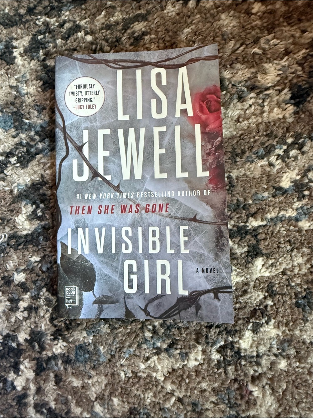 Lisa Jewell "Invisible Girl" Paperback Novel - Gray with Red Accent